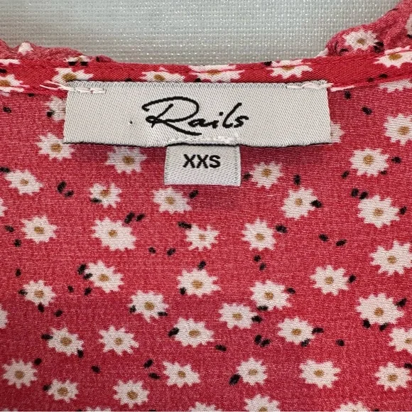 Rails Everly Mini Dress Red Daisy Floral Carmine Size XXS NWT - Picture 8 of 9